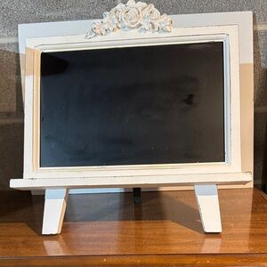 White Floral Chalkboard Easel